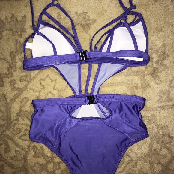 Blue-ish Purple One Piece Swimsuit - Picture 2 of 4